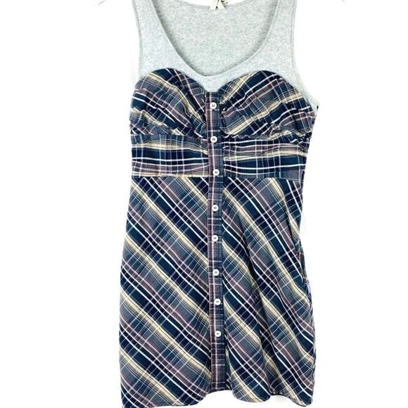 FREE PEOPLE Plaid Tank Dress. - Picture 1 of 8